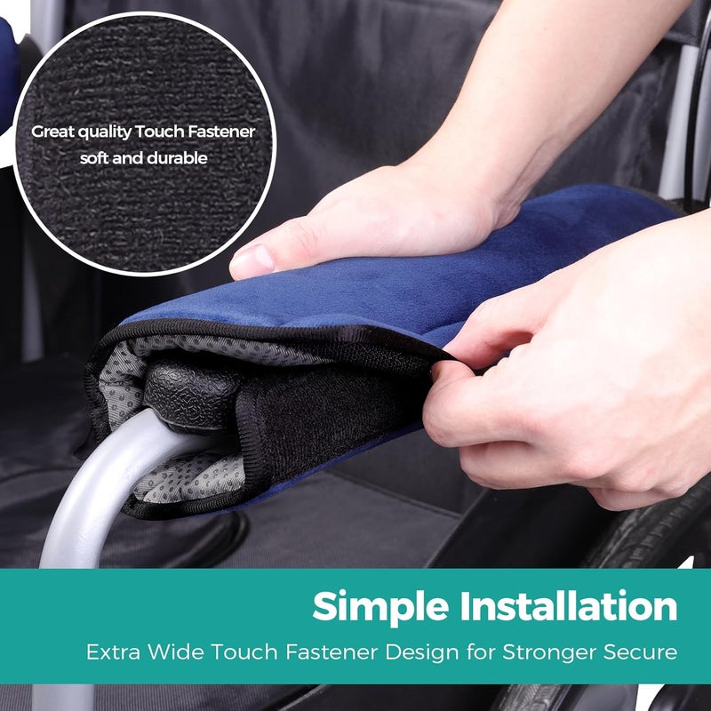 lefeke 2 Pack Wheelchair armrest Pads - Soft Velvet Foam armrest Covers for wheelchairs, Office Chairs and armchairs, etc., Effectively relieves arm Pressure and Prevents Soreness - Image 3